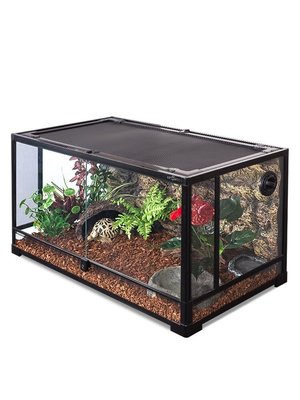 現貨熱銷-陸龜爬寵飼養箱蜥蜴樹蛙變色龍爬缸玻璃缸烏龜角蛙爬蟲缸滿仟免運