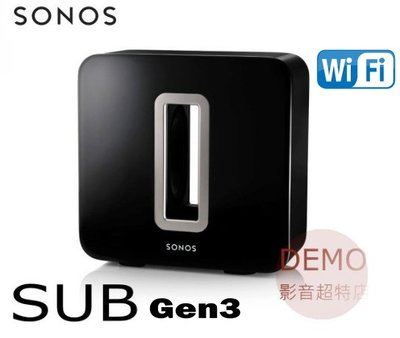 ㊑DEMO影音超特店㍿ SONOS Sub Gen3  WiFi 無線智慧 重低音 喇叭 (1支)