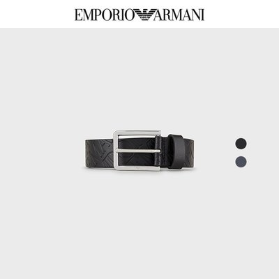 【熱賣精選】EMPORIO ARMANI/阿瑪尼2022夏季男士個性徽標皮革腰帶