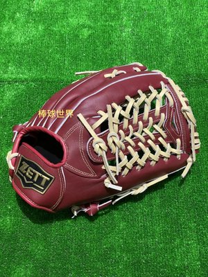 棒球世界全新 ZETT硬式棒壘球外野手網檔手套13吋特價酒紅色(BPGT-55238)