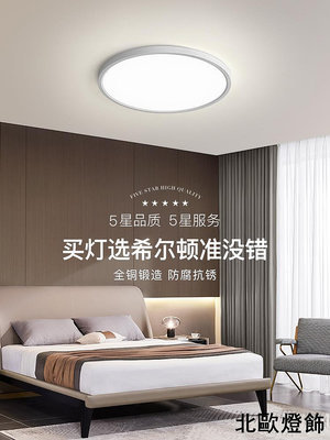現代簡約led吸頂燈客廳家用臥室超薄個性圓形白色現代燈具