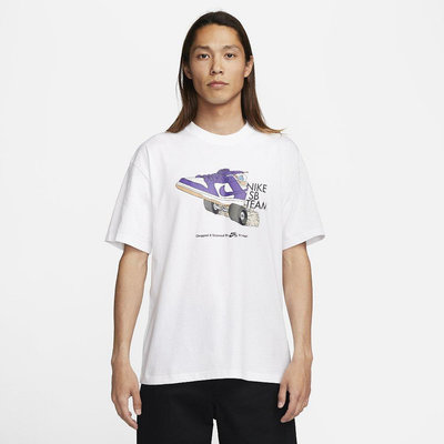 NIKE SB TEE DUNK TEAM T恤 白色 插畫 塗鴉 鞋子 滑板 小標 男 FJ1138-100