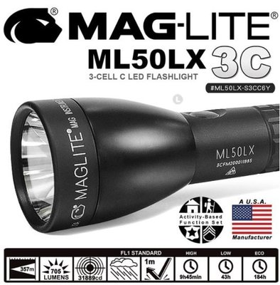 【LED Lifeway】MAG-LITE ML50LX 3C LED 手電筒 #ML50LX-S3CC6Y (3*C)