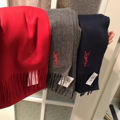 【全新正貨私家珍藏】YSL((Yves Saint Laurent)) 聖羅蘭圍巾100%羊毛((部份台灣現貨))特價