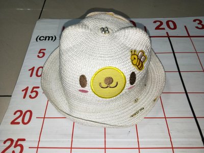 【二手衣櫃】日系 立體耳朵造型卡通小熊遮陽帽 漁夫帽 嬰兒帽 寶寶帽 男童女童兒童帽 防風帶帽子 1090405