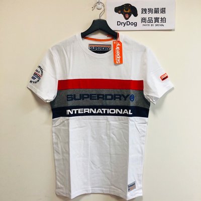 跩狗嚴選 極度乾燥 Superdry 胸前 Logo T-Shirt 短袖 上衣 T恤 白色 運動風 大學T T8