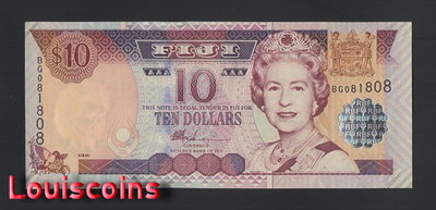 【Louis Coins】B1911-FIJI-ND (2002)斐濟紙幣-10 Dollars(L)