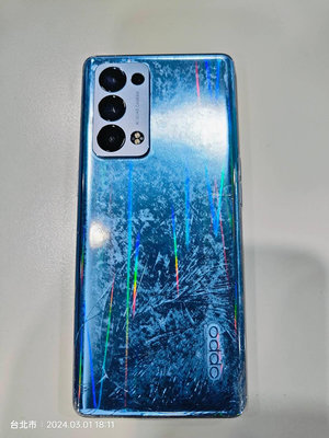 自售OPPO Reno6 PRO 12G /256G 藍色 二手機 中古機  後背蓋有裂有貼膜
