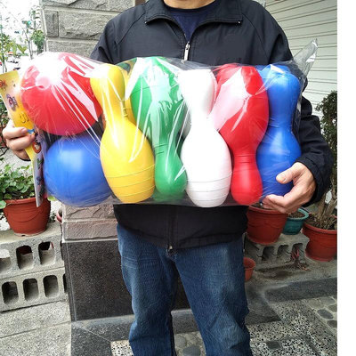 艾蜜莉玩具】台灣製無敵大保齡球組(瓶高約31cm)/超級大童益智運動玩具/室內打保齡球組 10瓶+2球