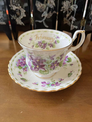 英國皇家Royal Albert二月 月份杯紫羅蘭咖啡杯紅茶