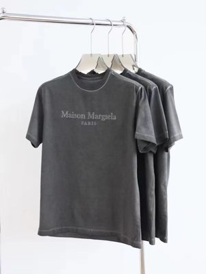 歐洲MAISON MARGIELA潮牌灰色水洗男裝短袖T恤tee
