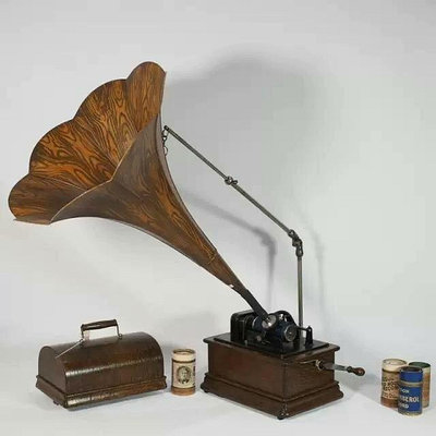 1901年愛迪生大喇叭蠟筒留聲機愛迪生Edison 大喇叭蠟