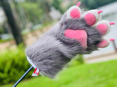 爆款一號木桿套 高爾夫木桿桿套 可愛貓爪毛絨帽套golf球桿保護套