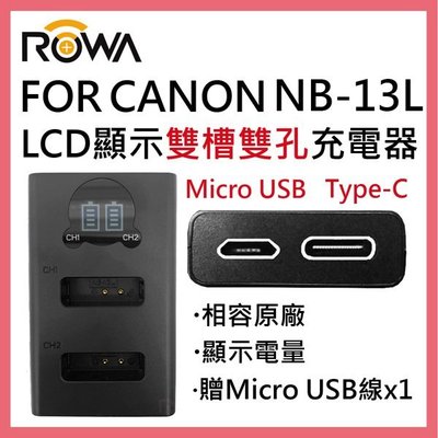 樂華 ROWA LCD液晶電量顯示 USB雙槽充電器 米奇 雙座充 CANON NB-6L BP-511