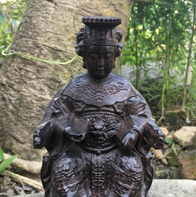 媽祖越南沉香木雕媽祖 天上圣母娘娘家居玄關擺件實木工藝品