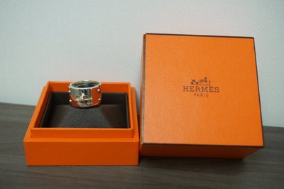 J-Shop香港代購 全新 愛馬仕 HERMES 男女可戴款 KELLY扣造型 純銀戒指 52號現貨