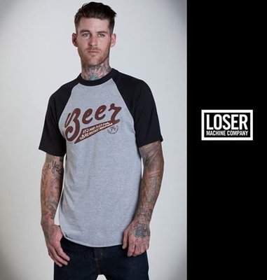 【AXE】LOSER MACHINE -BREAK FAST 棒球杉T-shirt短袖 街頭 西岸 美牌 重機 刺青