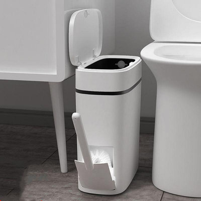 ins風高顏值 大容量 簡約 裝家必備 質感垃圾桶衛生間垃圾桶有蓋廁所家用馬桶刷一體創意衛生桶夾縫紙簍窄小浴室