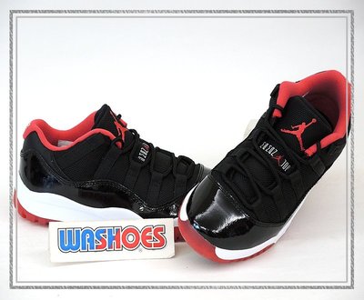 Washoes Nike Air Jordan 11 Low BP 中童 Bred 黑 紅 505835-012 現貨