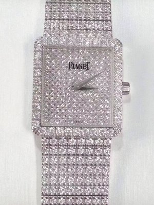 專櫃正品 PIAGET 伯爵 18K全白金 原裝 滿天星鑲鑽 30mm 腕錶（ 特價福利品！優惠出清換現金 ）