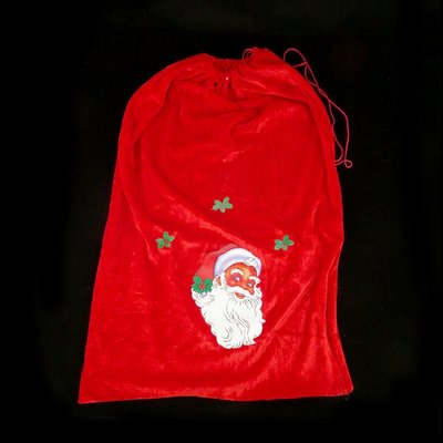 耶誕聖誕老人禮物袋束口袋收納袋 紅絨禮物袋
