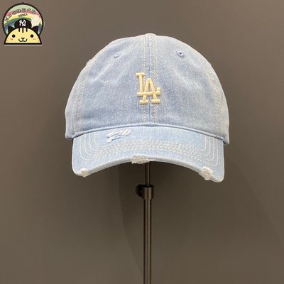 帽子MLB帽子韓國專柜正品秋季洋基隊小標牛仔破洞做舊男女潮流棒球帽