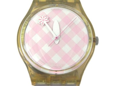 潮錶 [SWATCH 921] SWATCH 桌巾+花朵錶[粉紅色桌布面]石英/中性錶