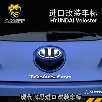 【熱賣精選】進口Hyundai現代 VELOSTER 車標改裝1.6T/1.6L新款三爪個性立體標志