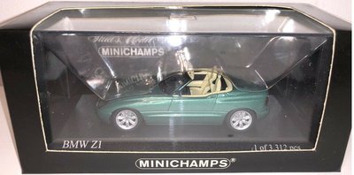 二手 MINICHAMPS 1/43 BMW Z1 1991 GREEN METALLIC
