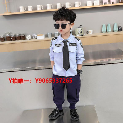 兒童COS衣服兒童警察服寶寶cosplay演出服1-5歲男童秋季制服套裝幼兒園表演服