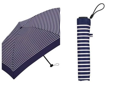 日本 wpc  kiu air-light 晴雨兼用折傘 超輕量90g 橫條藍