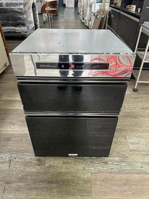 吉田二手傢俱❤SAKURA櫻花全平面玻璃觸控落地式烘碗機 Q7595ML 黑色