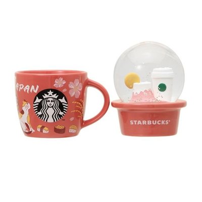 日本Starbucks星巴克限定 富士山雪花球 水晶球 JAPAN印象馬克杯89ml
