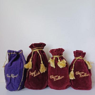 【MarsC】1980年代Chivas Regal（Brothers）Royal Salute蘇格蘭皇家禮炮Crown Royal威士忌酒瓶絨布套保護袋萬用袋