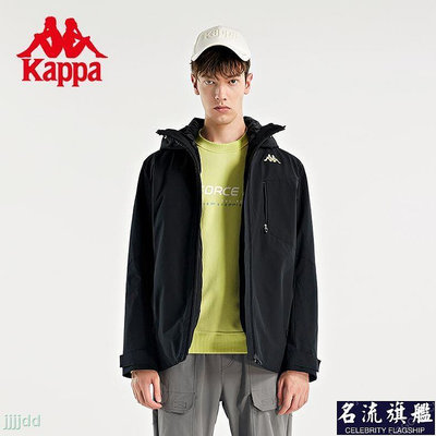 Kappa卡帕派克服新款男三穿羽絨服連帽防寒工裝麵包服外套-名流