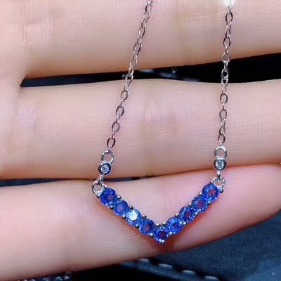 【藍寶石項鍊】天然斯里蘭卡藍寶石項鍊 純淨透亮 耀眼湛藍