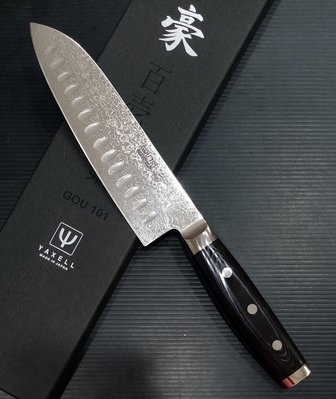 J  Yaxell 豪 日本製三德菜切菜刀，100層花紋+SG2蕊鋼