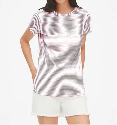 【天普小棧】GAP Vintage Wash Stripe Crewneck T-shirt圓領短袖條紋T恤純棉T