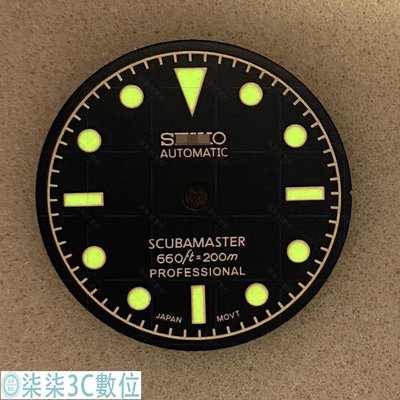 『柒柒3C數位』手表配件 復古改裝表盤 綠色夜光 28.5mm 適合裝NH35/4R36機芯