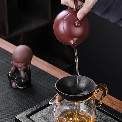 祥業茶濾茶漏家用全瓷一體創意個性茶寵功夫茶具配件茶隔濾茶器