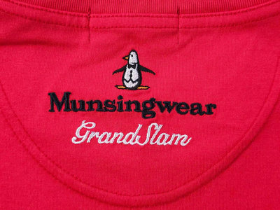 MUNSINGWEAR 企鵝牌 日本製 桃紅色 短袖logoT恤 (L) #4100 (一元起標 無底價)