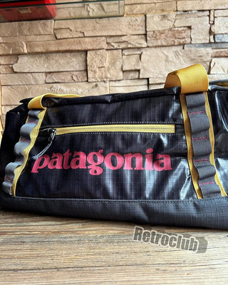 週日結標 Retro CLUB【一元起標】【二手】美國品牌 Patagonia Duffel Bag 40L 黑色 尼龍旅行袋 LOGO設計 X23008