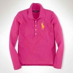 美國Ralph Lauren Polo Big Pony Polo 深粉XL號(16)大馬質感一級讚網眼polo衫含運