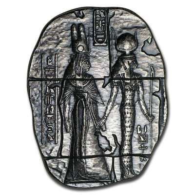 【海寧潮期貨】美國埃及文化系列哈索爾伊西斯手澆2盎司仿古銀章