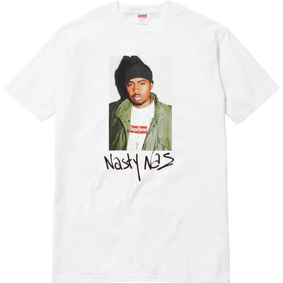 17FW Supreme nasty NAS TEE 黑人嘻哈歌手圓筒短袖T恤夏季男女款