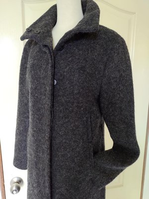 ［99go］全新 G2000 灰黑色 105公分 超長 輕質 毛海 羊毛 外套 7號 長大衣 風衣 80%羊毛