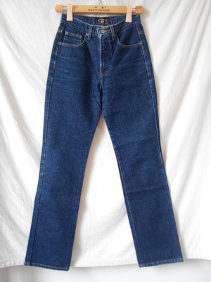 美國品牌American Eagle Outfitters 藍色高腰牛仔褲(小直筒、女、SIZE:0號/26腰)