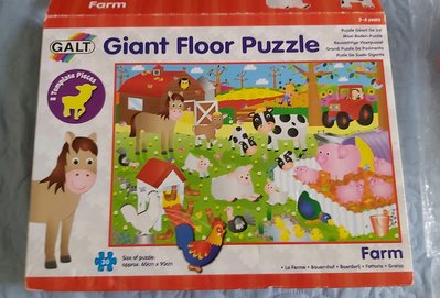 （二手正版現貨）英國 GALT 地板大拼圖～農場／幼兒學習益智拼圖 … 僅一盒…夜。