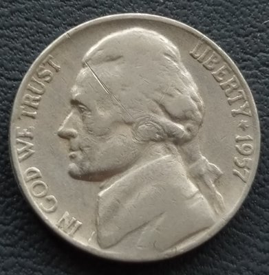 美國   傑佛遜    5分   1957   鎳幣       280-920