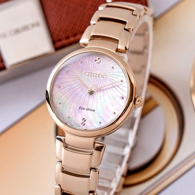 【時光鐘錶公司】CITIZEN 星辰 錶 EM0853-81Y L光動能限量水波 Sakura Pink 腕錶